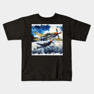 Fantasy illustration of WWII aircraft in battle Kids T-Shirt